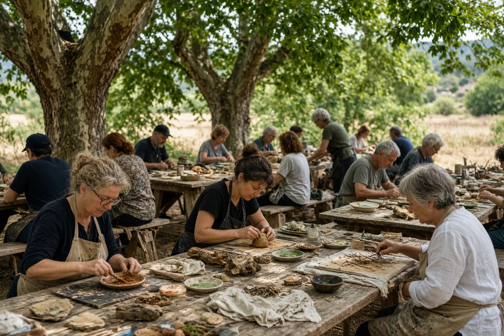 Travail de matière en atelier, visuel éditorial